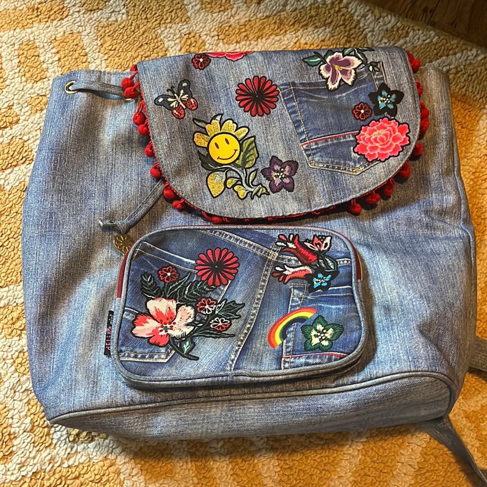Colorful denim backpack for kids
